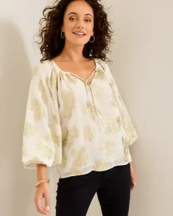 Women Tommy Bahama Tops & Shirts<Shimmering Shores Peasant Top