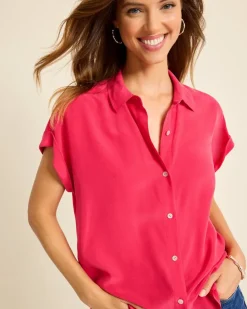 Women Tommy Bahama Tops & Shirts<Silk Dolman Camp Shirt