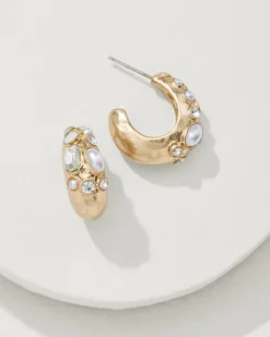 Women Tommy Bahama Jewelry<Tidal Treasure Mother of Pearl and Stone Chunky Hoops