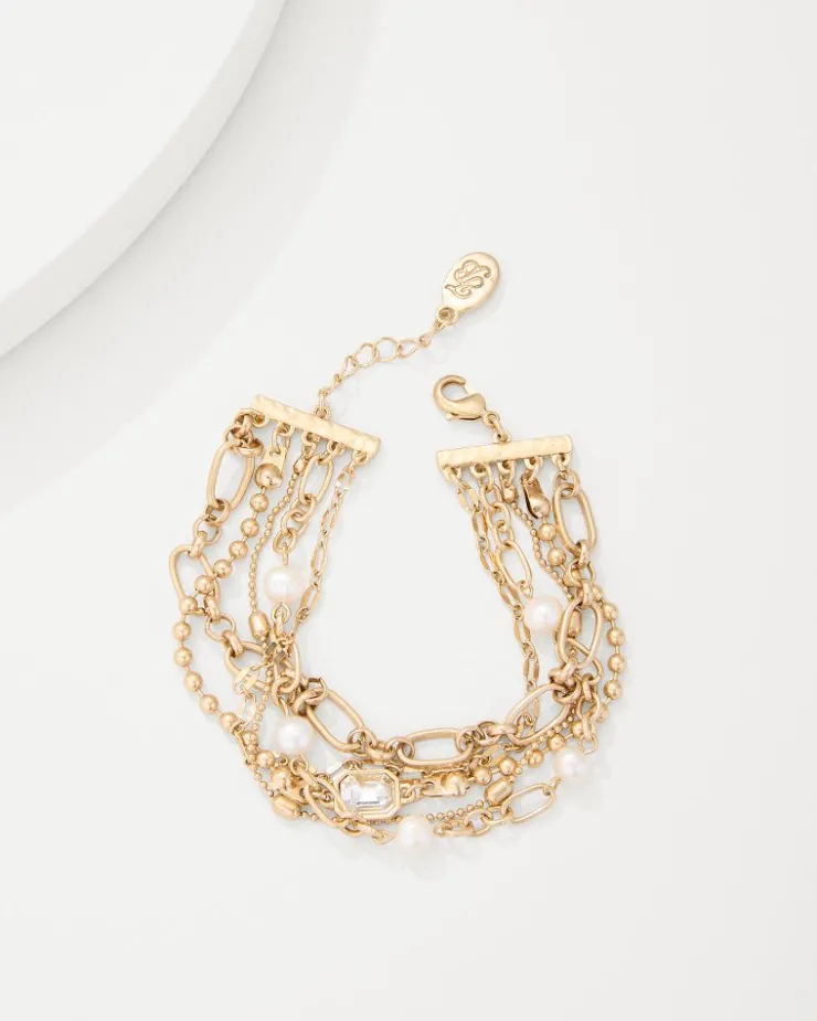 Women Tommy Bahama Jewelry<Tidal Treasure Pearl and Chain Layered Bracelet