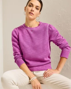 Women Tommy Bahama Loungewear|Sweaters<Tobago Bay Puff-Sleeve Crew Sweatshirt