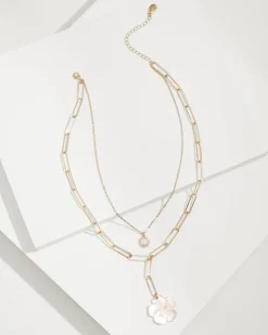 Women Tommy Bahama Jewelry<Tropical Blooms Hibiscus Charm Layered Necklace