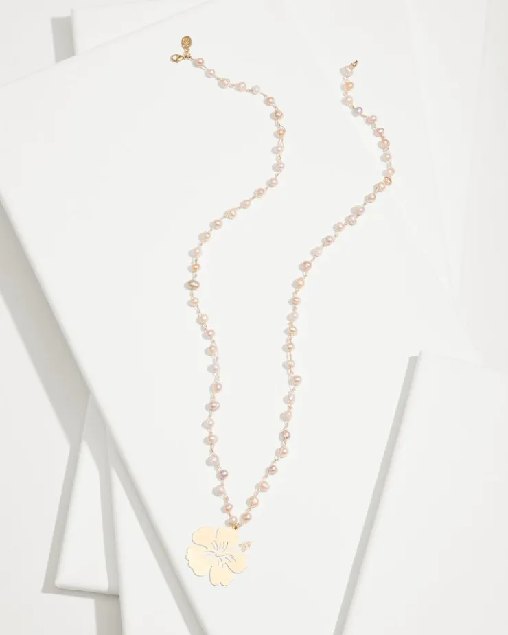 Women Tommy Bahama Jewelry<Tropical Blooms Hibiscus Pendant Pearl Necklace