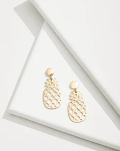 Women Tommy Bahama Jewelry<Tropical Blooms Pineapple Mother of Pearl Statement Earrings