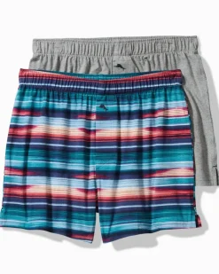 Tommy Bahama Underwear|Loungewear & Pajamas<Tropical Print & Solid Knit Boxers—2-Pack