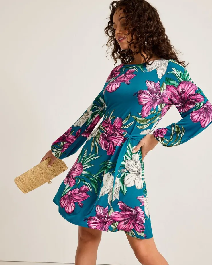 Women Tommy Bahama Dresses<Villa Garden Long-Sleeve Short Dress