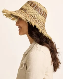 Women Tommy Bahama Hats & Caps<Waverly Frayed Edge Raffia Sun Hat