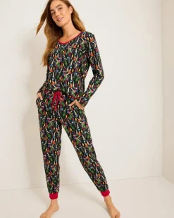 Women Tommy Bahama Sleepwear<Women's Holiday Parrot V-Neck & Pants Family Pajama Set